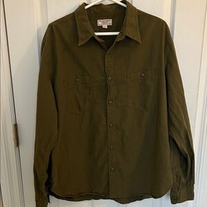 Wallace and Barnes Olive Green Button-Up Shirt